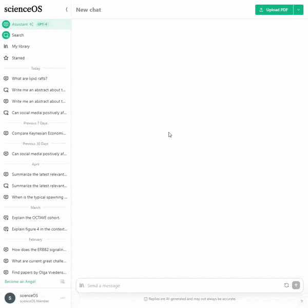 Switch 'library' mode on and off to find research which supports the findings of the papers in your library in less than 1min.