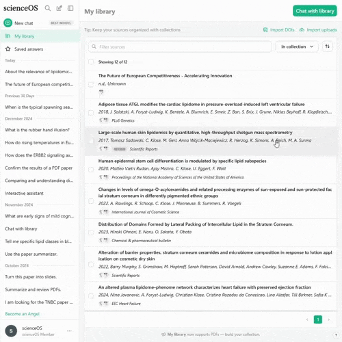 Use the "Chat with library" to chat with all your uploaded PDFs at once.