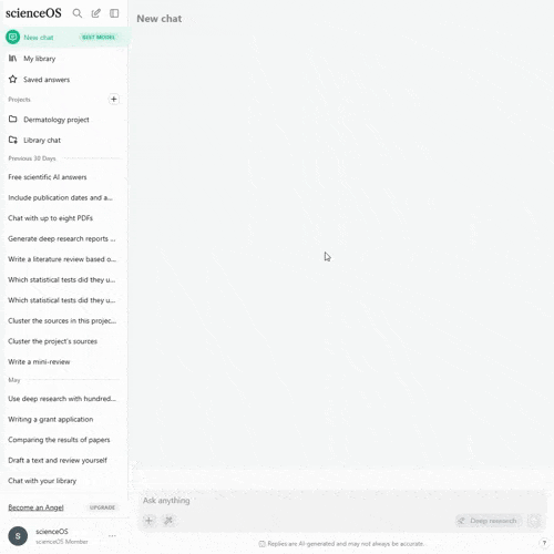 Create a project and add relevant sources to it. Then, click “Share” to generate an invitation link.